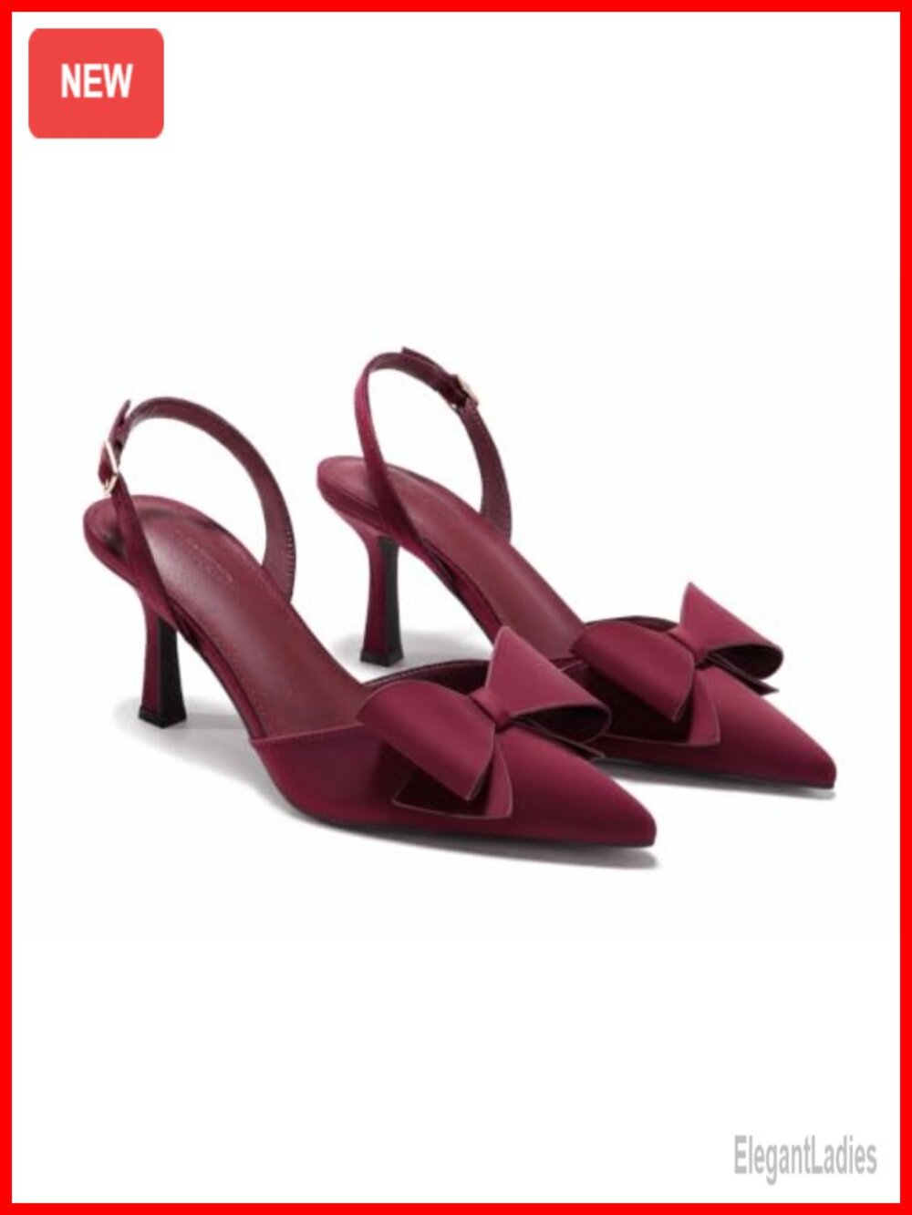 Slingback Kitten Heel Pumps Faux Leather Closed Toe Wedding Dress Shoes